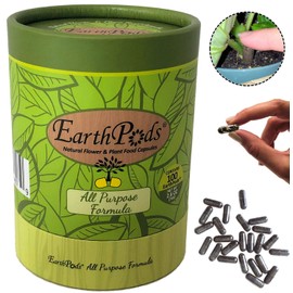 EarthPods Premium Bio Organic Indoor Plant Food – Concentrated Houseplant Fertilizer (100 Spikes) – All Purpose – 5 year Supply – Easy: Push Capsule Into Soil & Water – NO Mess, NO Smell, NO Liquid – 100% Eco + Child + Pet Friendly & Made in USA