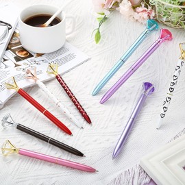 100 Pcs Diamond Pens Bulk 50 Crystal Ballpoint Pens with Diamond on Top Metal Ballpoint Pens Black Ink with 50 Extra Refills Cute Bling Writing Pen for Girls Women Home School Office Wedding Birthday