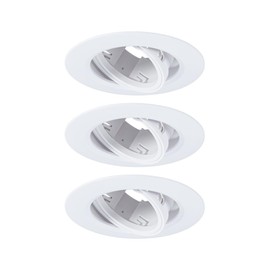 Paulmann 92109 Recessed Light Set of 3 Swivelling Round 90 mm 30° GU10 Max. 3 x 10 W 230 V White Recessed Lamp