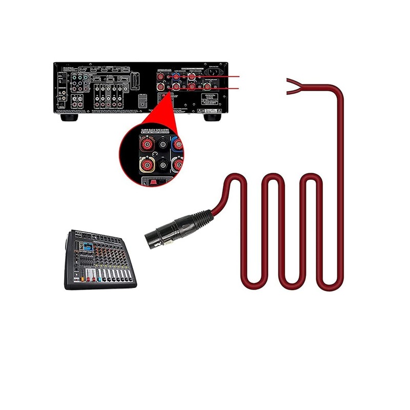 Gokoti XLR Speaker Wire, Speaker Bare Cable to XLR Plug,