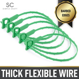 Simple Craft 5 Pack 20-Inch Plumbing Snake Drain Clog Remover - Long Flexible Toilet Snake Wire With Barbed Edges - Sink Drain Cleaner & Sink Snake For Shower Drain, Tubs, Pipes, & Toilets (Green)