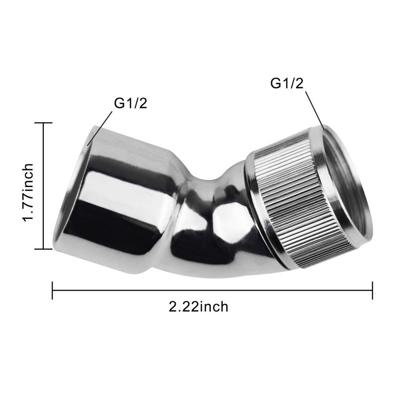 KWODE Shower Elbow Adapter for Shower Head 45°Female to Female