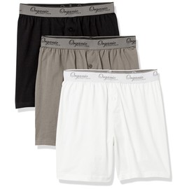 Organic Signatures Men's Boxers 100% Organic Cotton, Soft Boxers for Men, 3-Pack (Size 2X-Large, Grey, Black, White)