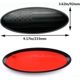 JYMAOYI 9" For Ford F150 F250 F350 US Flag Oval Badge FRONT GRILLE TAILGATE Emblem Black