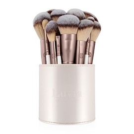 Luvia Makeup Brush Storage Cosmetic Organizer & Brush Holder - Portable Travel Brush Bag with Magnetic Closure