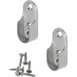 Gedotec Oval Wardrobe Rail Bearing Bracket for Clothes Rail Wardrobe OVA Pack of 4 Metal Clothes Rail Holder for Oval Rod Nickel-Plated Steel Wardrobe Hanger for Wall Mounting