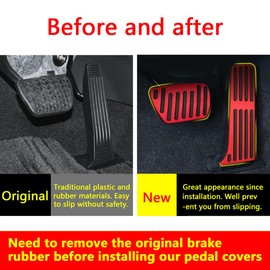 GZJUNFUGJ Foot Pedal Covers Compatible for Toyota Camry 2022-2024 RAV4 Avalon Highlander Accelerator Gas Brake Pedal Cover, Compatible for Lexus UX NX ES LS Anti-Slip Alloy Pedal Pads Accessories