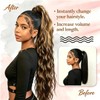 Ponytail Extension Magic Paste, 22Inch Ash Brown Highlighted Honey Blonde