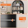 JAORD Metal Arched Wall Cabinet,Black Bathroom Wall Mounted Cupboard,Modern Arched