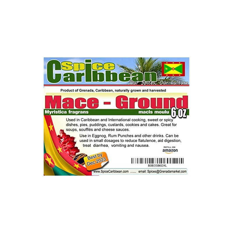 Nutmeg MACE (Ground) 6 Oz - Product of Grenada, Caribbean