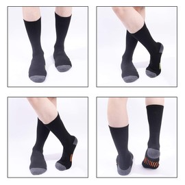 Mens Athletic Crew Socks for Men Cushion Casual Sports Workout Sock 6 Pack,Black,Sock Size 10-13