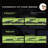 TOSTMOLT 3pcs Front+Rear Direct Fit Windshield Wiper Blades Compatible With