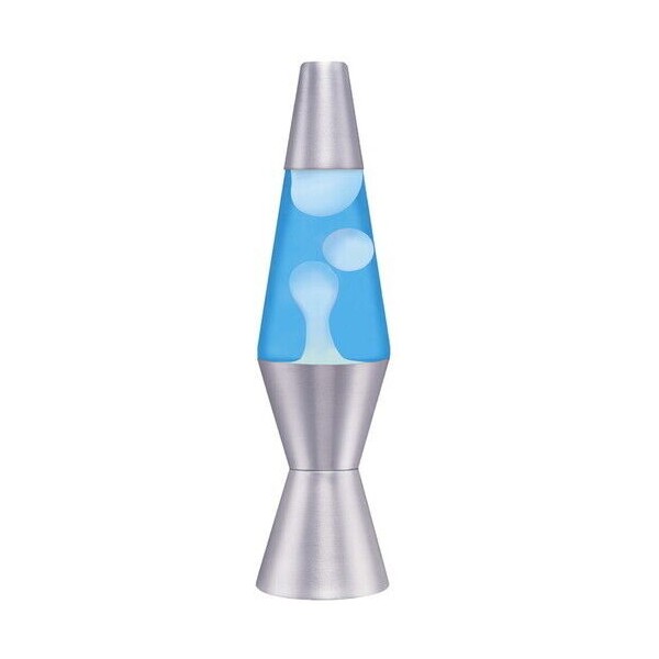 Lava® Lamp 11.5'' - White Wax/Blue Liquid/Silver Base & Cap