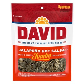 David Jumbo Roasted and Salted Jalapeno Sunflower Seeds, 5.25oz, 12ct