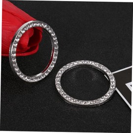 SUPVOX Rhinestone Car Stop Button Crystal Decor Accessory for Push Button Easy to Install Car Interior Decoration White