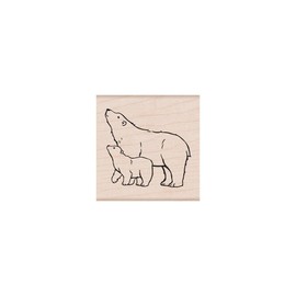 Hero Arts F6495 Polar Bears Wood Mounted Stamp