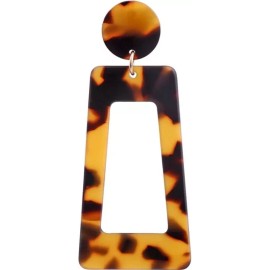 Unbranded Leopard Print Trapezoid Ear Hoop Dangle Earrings Simple 54-7