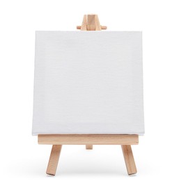 KINGART 856-8 White Mini 4" x 4" STRETCHED ARTIST CANVAS w/Display Easels, Value Pack 8 each. Square Canvases & Wood Easels, Gesso Primed - 100% Cotton, Art Supplies for Oil and Acrylic Painting