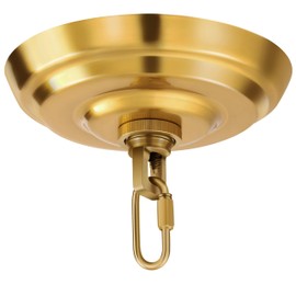 MAYOMAJO 6 Inch Light Canopy Kit with Heavy Duty, Replacement Cover Plate with Mounting Hardware for Chandelier, Pendant Light, Swag Light, Flower Basket or DIY Projects (Brass)