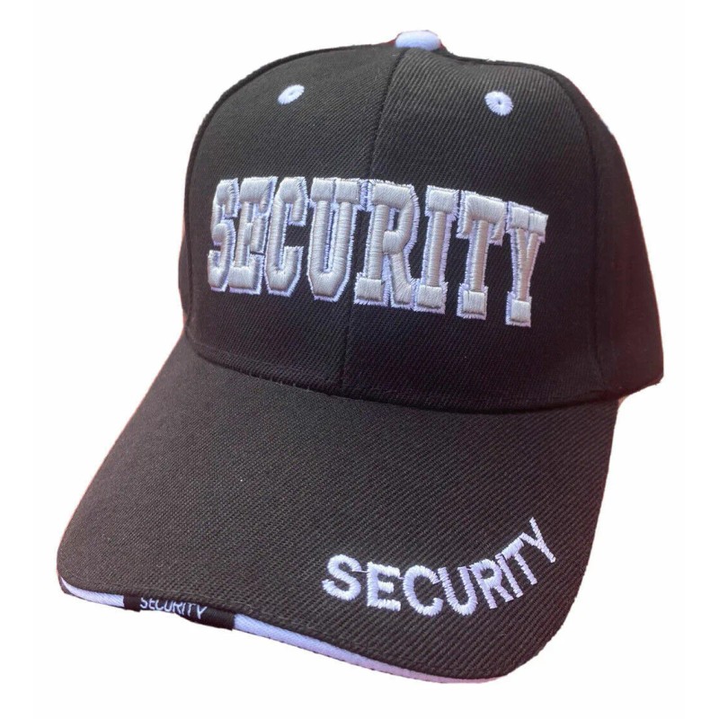 R Headwear Security Hat Officer Guard Baseball Cap Adjustable Black