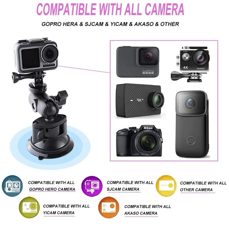 HLEESH Suction Cup for GoPro Cameras Car Windshield Suction Mount
