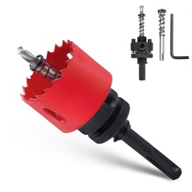 Hole Saw 40 mm, HSS Hole Saw Wood with SDS Plus Shank and Hexagonal Shank Drill Bit for Wood, Drywall, Plastics