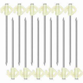 WELANE Eavy Duty Tent Stakes, 12PCS Luminous Aluminium Tent Pegs for Camping Tent, Canopies (0.6 X 20cm)