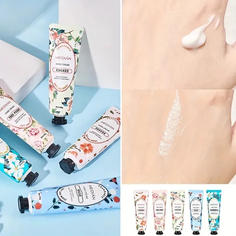Pack 5 Cremas De Manos Florales Mini Tamaño Viaje