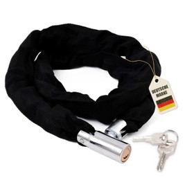 Instinktive-Oase® Bicycle Lock 80 cm Chain - High Security Lock Including 2 Keys & Fabric Coating | Secure Chain Lock for E-Bike, Scooter, Bicycle & Scooter | Robust & Weatherproof