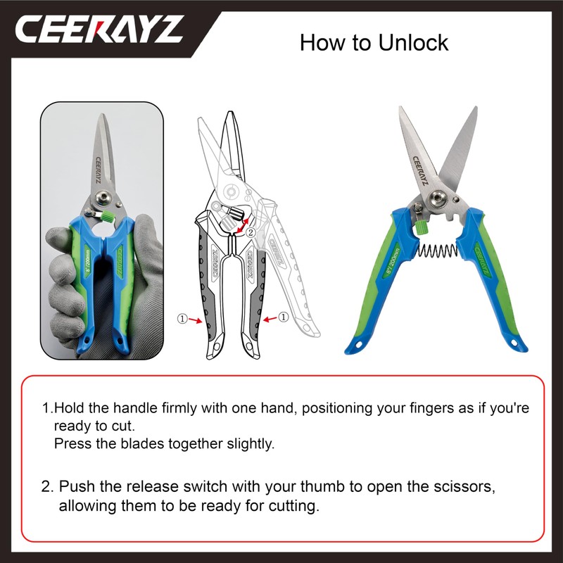 CEERAYZ 200mm Scissors All Purpose Heavy Duty, Garden Shears, Scissors