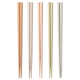 Wakasa Lacquer Chopsticks Natural Wood, Dishwasher Safe, 9.1 inches (23 cm), 5 Colors, Set of 5 Pairs for Visitors, Fleur, Made in Japan 264932