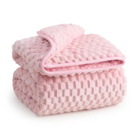 Super Soft Luxury Fleece Sherpa Weighted Blanket for Teens, 5lbs Small Weighted Lap Blanket for Adults, Turtle Shell Fuzzy Warm Throw for Winter, Compact Heavy Blanket for Better Sleep, Pink, 36"x48"