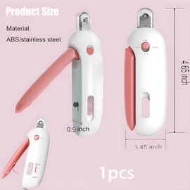 Crovakeu Cat Nail Clippers with Nail File, Adjustable Pet Nail Trimmer for Small Cats & Puppies – Safe Claw Grooming Tool for Kitten & Tiny Pets (Pink)