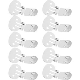 SUPVOX 10pcs Shoe Clips Stainless Steel Flat Blank Shoe Clips DIY Crafts Accessories Shoe Embellishments for Shoes Decoration Silver (32mm x 20mm)