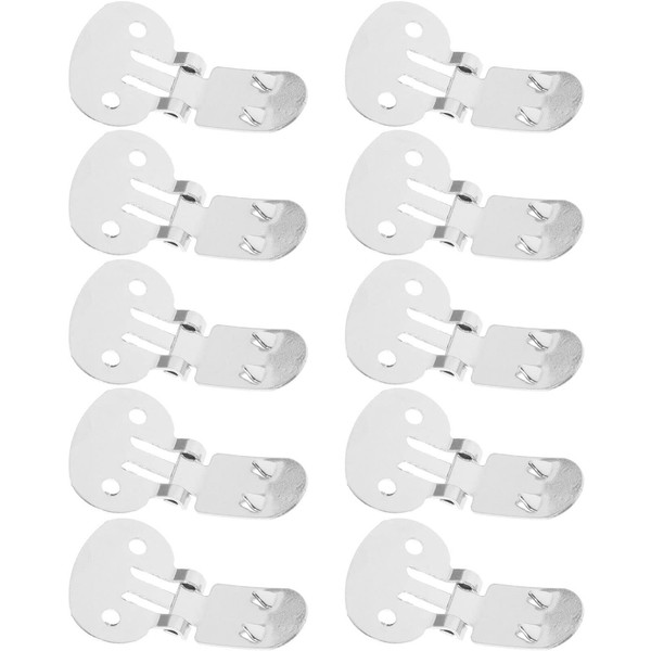 SUPVOX 10pcs Shoe Clips Stainless Steel Flat Blank Shoe Clips