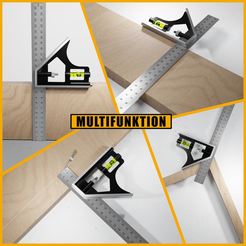 Simon & Co Combination Square Stainless Steel 300 mm -