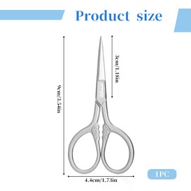 Small Nose Hair Scissors, Facial Hair Mini Grooming Scissors for Men Women, Stainless Steel Trimming Pointed Scissor for Eyebrows, for Facial Hair, Eyebrow, Eyelash, Beard, Moustache, 3.5inch