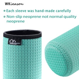 WK IEASON 16oz Standard Can Sleeves Insulators Standard Beer Can Covers 16OZ Neoprene Beer Bottle Sleeves Coolers Holder Non-slip Neoprene Can Coolier Sleeves 4PC Pack(Black/Cool Mint/Dark blue/Khaki)