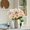 Chinook Roses Artificial Flowers,6 PCS Real Touch Austin Roses Bouquet