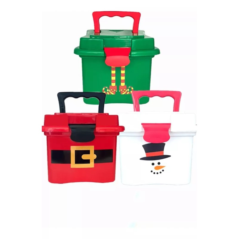 30 Cajita Loncheras De Plástico Navideña, Dulces, Aguinaldos