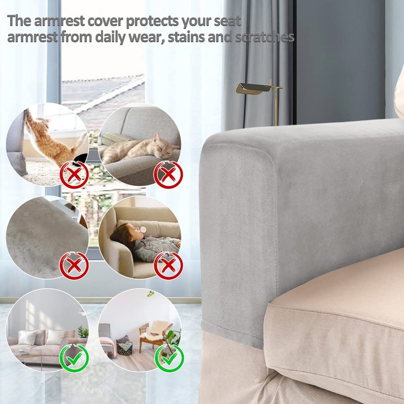 Armrest Covers 2pcs Universal Armchair Covers Non-Slip Sofa Armrest Protector