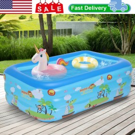 Oyajia LARGE Inflatable Pool Above Ground Swimming Pool for Kiddie 20"X44"X20"