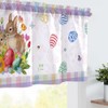 Finphoon Easter Kitchen Valances for Windows,Easter Egg Cute Rabbit Valances