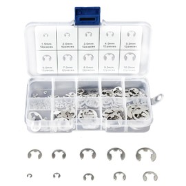 120 Sets E-Shaped Snap Rings M1.5-M10 304 Stainless Steel Buckles 10 Sizes E-Clip Fastening Buckle E-Type Fixing Ring Parts
