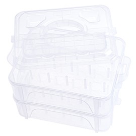New brothread 2 Layers Stackable Clear Storage Box/Organiser for 40 Spools Home Embroidery Thread and Sewing Thread (Bobbin Size Requirements: Height ≤ 5.6 cm, Width ≤ 4.3 cm)