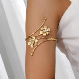 Arm Cuff Gold Upper Arm Jewelry for Women Chunky Cuff Bangle Bracelets Armband Jewelry Summer Dresses Outfits Accessories