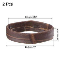 uxcell PU Leather Loops Replacement Retaining Ring Keeper for 22mm Width Watch Band, Dark Brown 2 Pcs