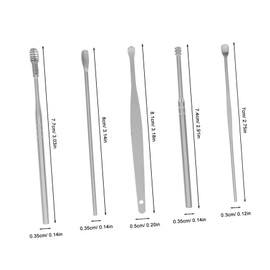 SAFIGLE 6Pcs Stainless Steel Ear Cleaning Tools Set Portable Ear Wax Extractor Kit for Home and Travel Safe and Cleaning Tools