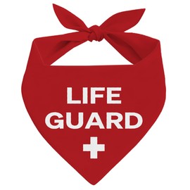Life Guard Dog Bandana, Poolside Bandana, Pet Kerchief for Small Medium Dogs, Red Pet Kerchief, Gift for Dogs Lover, Pets Scarf Triangle, Dog Cotton Triangle Bibs Scarf for Girl Boy