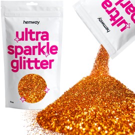 Hemway Premium Ultra Sparkle Glitter Multi Purpose Metallic Flake for Arts Crafts Nails Cosmetics Resin Festival Face Hair - Copper - Fine (1/64" 0.015" 0.4mm) 100g / 3.5oz